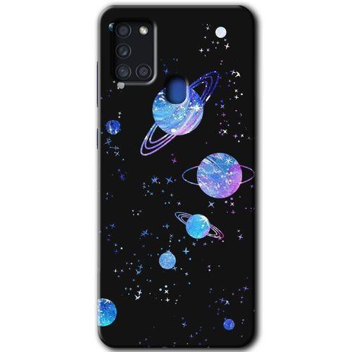 Samsung Galaxy A21s HD Baskılı Kılıf + 9D Tam Ekran Koruyucu - Samanyolu Galaksi
