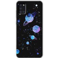 Samsung Galaxy A21s HD Baskılı Kılıf + 9D Tam Ekran Koruyucu - Samanyolu Galaksi