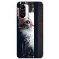 Redmi K40 Kılıf HD Desen Baskılı Arka Kapak - Kedi Bakışı + Kırılmaz Cam