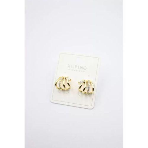 Taşlı Çoklu Görünümlü Küpe - Altın