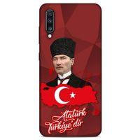 Samsung Galaxy A70 Kılıf Atatürk (43) Thin Fit Kılıf Kırmızı Mozaik