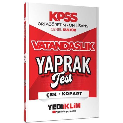 2026 KPSS Ortaöğretim Ön Lisans Vatandaşlık Çek Kopart Yaprak Test Yediiklim Yayınları
