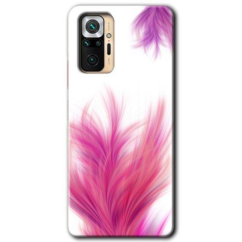 Redmi Note 10 Pro Kılıf HD Desen Baskılı Arka Kapak - Pembe Tüy + Kırılmaz Cam