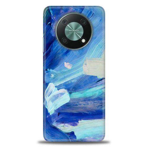 Huawei Nova Y90 Kılıf HD Baskılı Kılıf - Mavi Beyaz + Tam Ekran Koruyucu