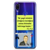 Xiaomi Redmi Note 7 Pro Kılıf Caps-Elon Musk Arka Kapak Koruma Desenli Full Koruyucu