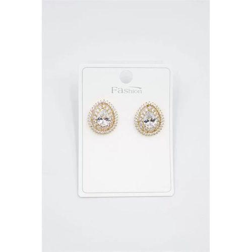 Damla Taşlı Küpe - Altın