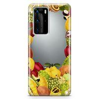 Huawei P40 Pro Kılıf Ananas Armut Meyve Arka Kapak Koruma Desenli Full Koruyucu