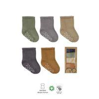 5'Li Penye Kaymaz Düz Soket Çorap 10121 Yeşil