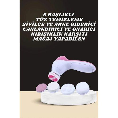 İkili Cilt Bakım Seti 5 Başlıklı Yüz Temizleme Ve Masaj Aleti Canlandırıcı Ve Onarıcı