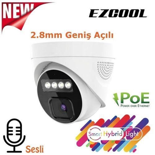EZCOOL EZ-1045IPS 5MP 2.8MM HIBRIT POE SESLİ IP DOME KAMERA