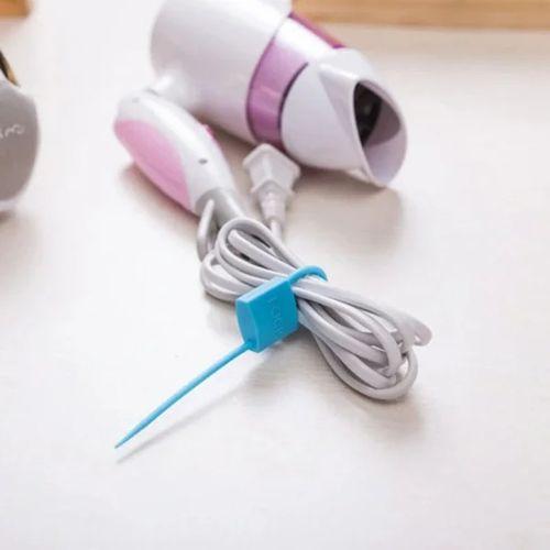 Kilit Şeklinde Silikon Kablo Ve Poşet Bağlama Atı (3'lü Set)