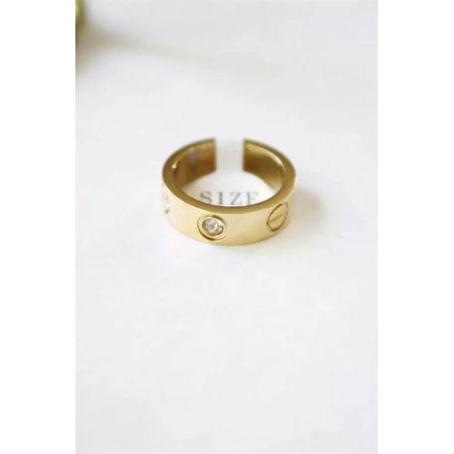 6'lı Crt Model Kalın Taşlı Alyans Yüzük - Altın