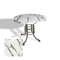 Dockers Buket Mega Laminat Yuvarlak Mutfak Masası Q120 - Afyon Marble