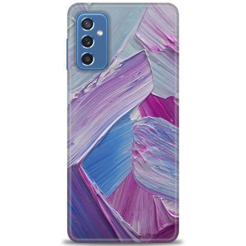 Samsung Galaxy M52 5G Kılıf HD Baskılı Kılıf - Purple + Tam Ekran Koruyucu