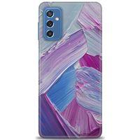 Samsung Galaxy M52 5G Kılıf HD Baskılı Kılıf - Purple + Tam Ekran Koruyucu