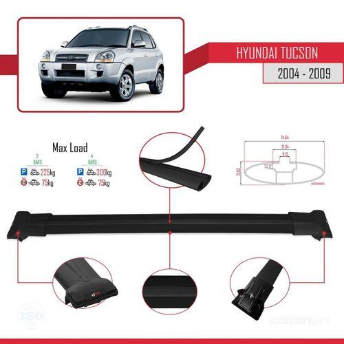 Hyundai Tucson (JM) 2004-2009 Arası ile Uyumlu FLY Model Ara Atkı Tavan Barı SİYAH 3 ADET BAR