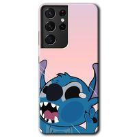 Potkal Hediye Fabrikası Samsung Galaxy S21 Ultra HD Baskılı Kılıf + 9D Tam Ekran Koruyucu - Stitch