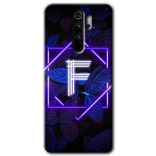 Xiaomi Redmi Note 8 Pro Kılıf Kapak - Dark Neon Yaprak F Harfi +Hayalet Ekran Yandan Gözükmez