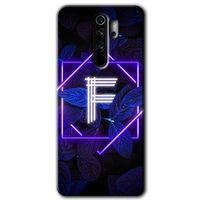 Xiaomi Redmi Note 8 Pro Kılıf Kapak - Dark Neon Yaprak F Harfi +Hayalet Ekran Yandan Gözükmez