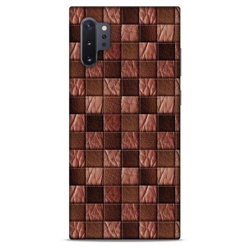 Samsung Galaxy Note 10 Plus Kılıf Patchwork (4) Koruma Kılıfı Açık Kahverengi