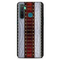 Oppo Realme 5 Pro Kılıf Patchwork (11) Tam Koruma Siyah Gri