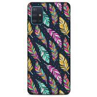 Samsung Galaxy A51 Kılıf Desenli Özel Seri Tüyler (47) Crystal Flex Kılıf