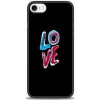 iPhone 7 Kılıf HD Baskılı Kılıf - Renkli Love + Tam Ekran Koruyucu