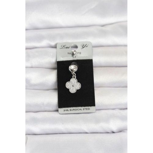 316L Cerrahi Çelik Sallantılı Yonca Model Göbek Piercing