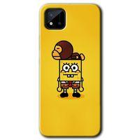 Realme C11 Kılıf Baskılı Arka Kapak - Sünger Bob +Tam Ekran Koruyucu