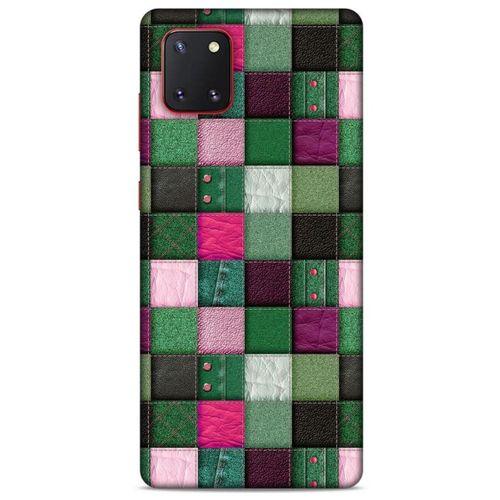 Samsung Galaxy Note 10 Lite Kılıf Patchwork (34) Slim Armor Kılıf Yeşil Fuşya