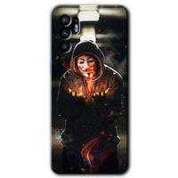 OPPO Oppo Reno 6 Kılıf HD Desen Baskılı Arka Kapak + Temperli Cam - V for Fire