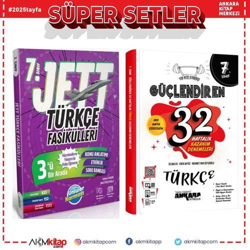 Ünlüler Yayınları 7. Sınıf Türkçe JETT Soru Fasikülleri ve Ankara Yayıncılık Deneme Seti 2 Kitap