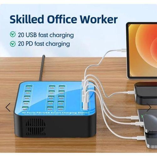 40 Portlu 400w Hızlı Şarj İstasyonu 20x Usb + 20x Type-c Pd Çıkışlı Şarj Cihazı