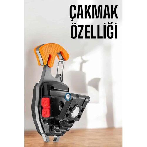 Yeni Nesil Kamp Feneri Çok Fonksiyonlu Fener Anahtarlık Usb Çakmaklı Cam Kırıcı Kemer Kesici Açacak