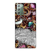 Samsung Galaxy Note 20 Kılıf Kuafor Malzemeleri Doodle Arka Kapak Silikon Koruma Full Koruyucu