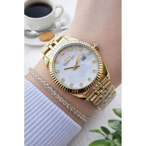 Slazenger Yeni Sezon Elite Model 50 Mt Suya Dayanıklı Bileklik Hediyeli Kadın Kol Saati VS.BLKT.0907