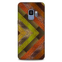Samsung Galaxy S9 Kılıf Patchwork (10) Full Koruma Kılıfı Yeşil Turuncu