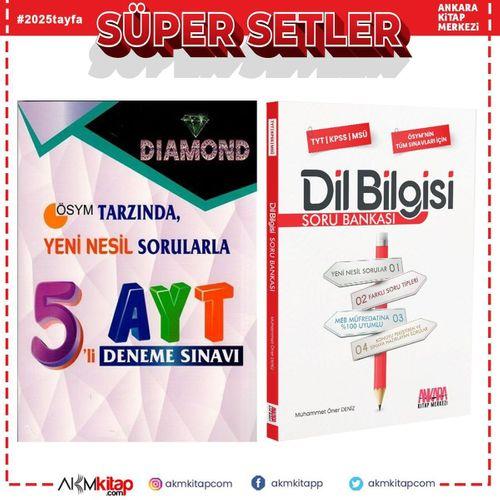 Gür Yayınları AYT DIAMOND 5 li Deneme ve AKM Dil Bilgisi Soru Bankası Seti 2 Kitap
