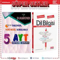 Gür Yayınları AYT DIAMOND 5 li Deneme ve AKM Dil Bilgisi Soru Bankası Seti 2 Kitap