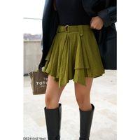 Kemerli Şort Etek - Yeşil