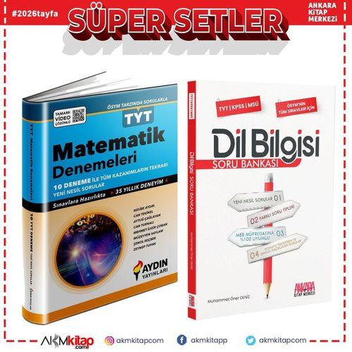 Aydın Yayınları TYT Matematik 10 Deneme ve AKM Dil Bilgisi Soru Bankası Seti 2 Kitap