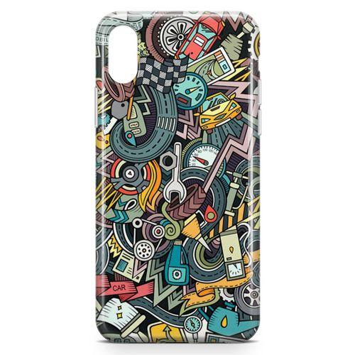 Apple iPhone XS Kılıf Driver Doodle Arka Kapak Koruma Desenli Full Koruyucu