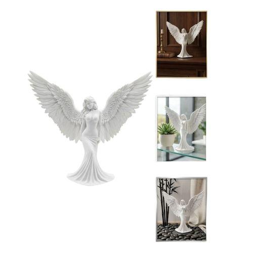 Kanatlı Melek Figürü 3d Baskı Dekoratif Heykel Biblo Ev Ofis Aksesuarı