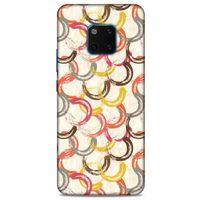 Huawei Mate 20 Pro Kılıf Pastel Renkler (33) Hybrid Kılıf Kahverengi Turuncu