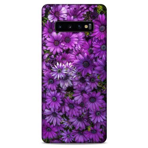 Samsung Galaxy S10 Plus Uyumlu Kılıf Mor Delisi (39) Liquid Crystal Kılıf Çiçekler