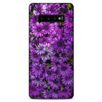 Samsung Galaxy S10 Plus Uyumlu Kılıf Mor Delisi (39) Liquid Crystal Kılıf Çiçekler