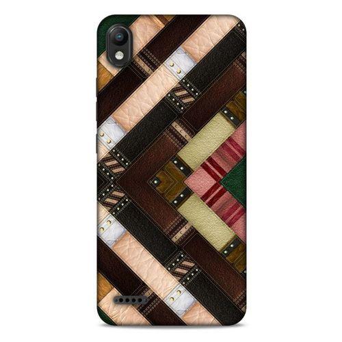 LG K20 2019 Kılıf Patchwork (7) Telefon Kılıfı Koyu Kahverengi