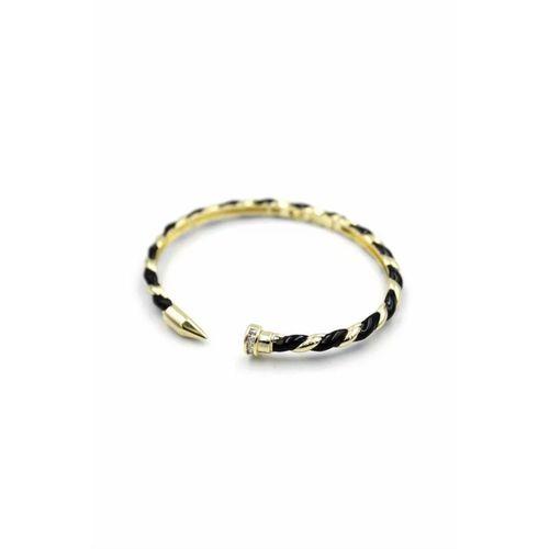 Mineli Çivi Bilezik - Siyah