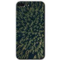MRCİLETİSİM iPhone 7 Plus Kılıf HD Desen Baskılı Arka Kapak + Temperli Cam - Çam Ağacı Ormanı