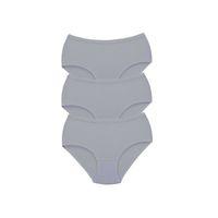 3 Adet Tutku Kadın Yüksek Bel Bato Kalın Lastik Külot Gri